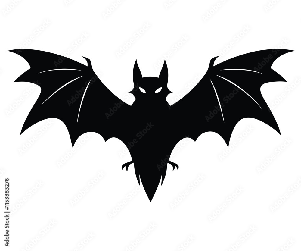 Silhouette of Bat Flying at Night Silhouette of Bat Flying at Night