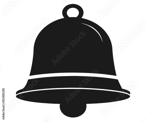 Black Silhouette Bell Icon Vector Graphic