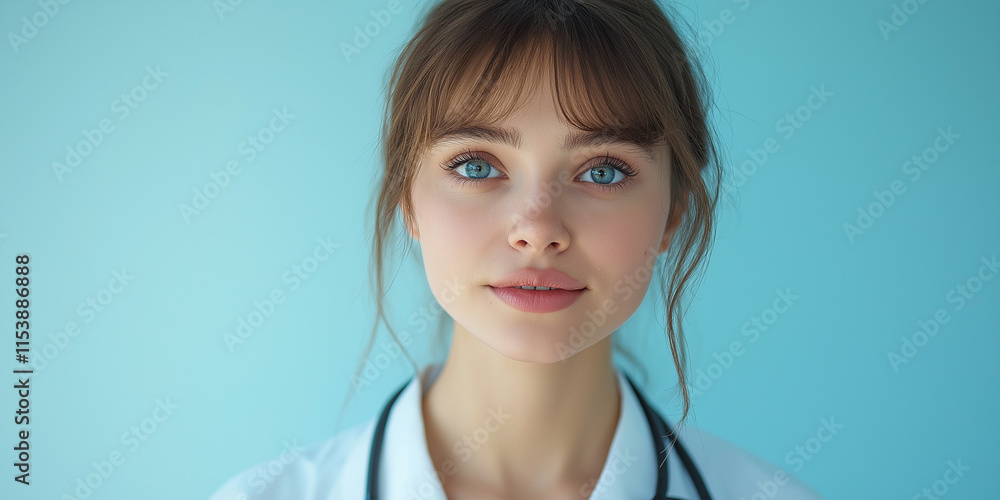 Healthcare professional portrait medical setting image of a young female doctor calm environment frontal view medical concept for better health awareness Healthcare professional portrait medical setting image of a young female doctor calm environment frontal view medical concept for better health awareness