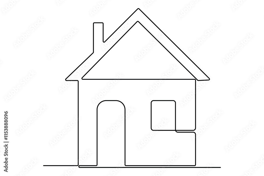 House continuous one line drawing of house icon Isolated on white background vector illustration
House continuous one line drawing of house icon Isolated on white background vector illustration