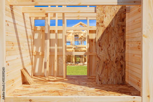 Wooden house under construc...