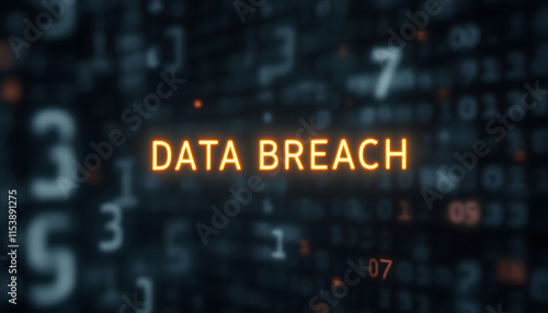 Data Breach, Digital Security Threat Concept, Cybersecurity Incident, Data Breach Alert, Data Vulnerability, Binary Code and Warning Message