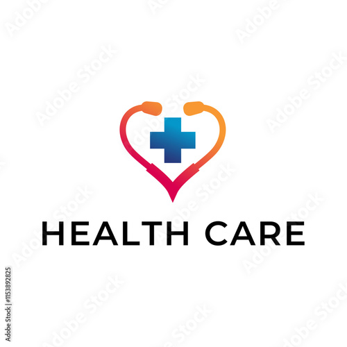 Logo for health care stethoscope. Medical health care logo design.