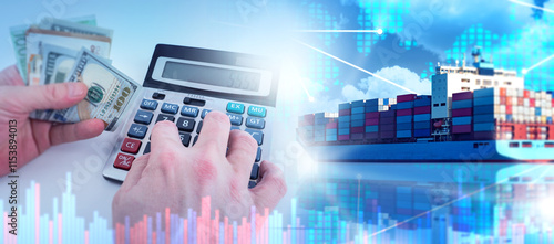 Sea freight costs. Ship wit...