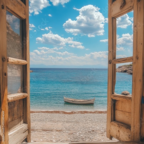 Wallpaper Mural Sea view and beach in Ladiko bay, Rhodes island, Greece, Europe  Torontodigital.ca