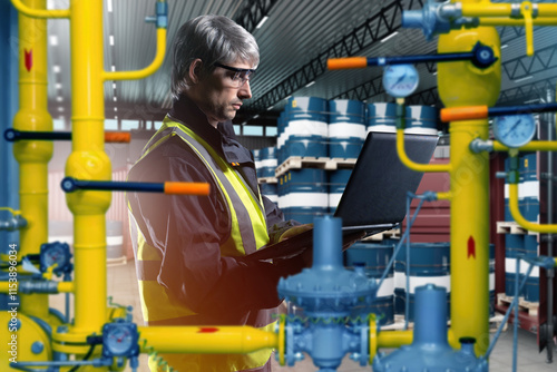 Man technologist at fuel co...