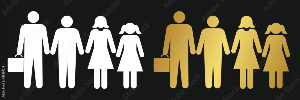Unified family Icons togetherness and bonding Unified family Icons togetherness and bonding