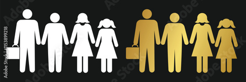 Unified family Icons togetherness and bonding