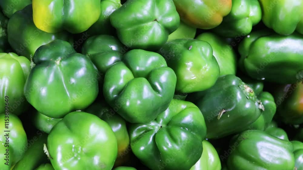 Green organic capsicum close up. Fresh red and green peppers close up. Green organic capsicum close up. Fresh red and green peppers close up.