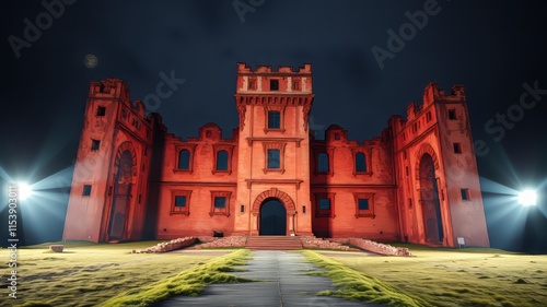 Latvian Castle Ruins Ludza, Ancient Architecture, Dramatic Colors,  Photorealistic AI Art photo