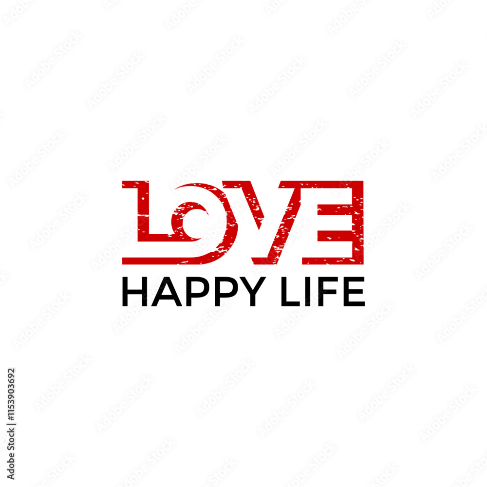 Fototapeta premium Happy Valentine's Day logo with text, Vector illustration