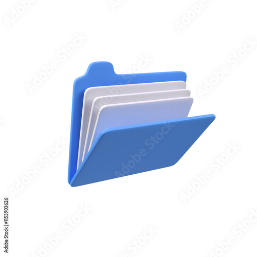 File isolated 3d render icon illustration