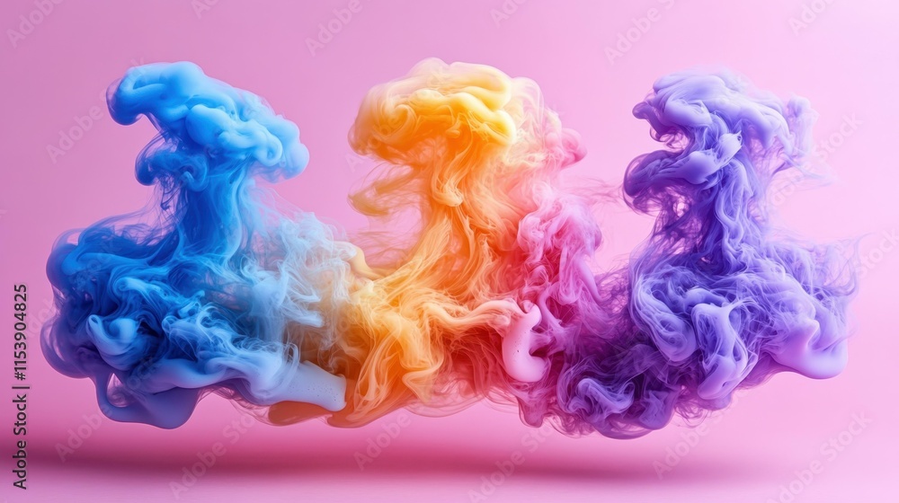 Colorful abstract smoke Whimsical patterns in vibrant smoke Colorful abstract smoke Whimsical patterns in vibrant smoke
