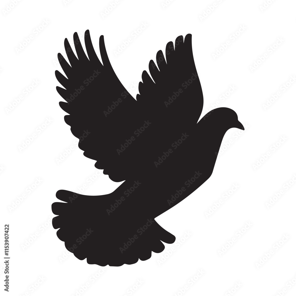 Silhouette of a Dove in Flight Peace and Freedom Concept Silhouette of a Dove in Flight Peace and Freedom Concept