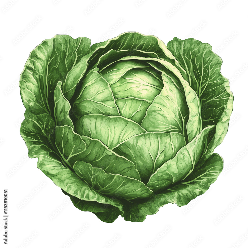 Fototapeta premium Realistic style cabbage