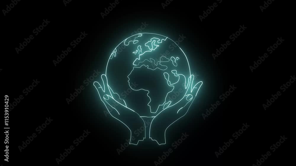 pest colour Neon line Globe Planet world map icon animation 4K pest colour Neon line Globe Planet world map icon animation 4K