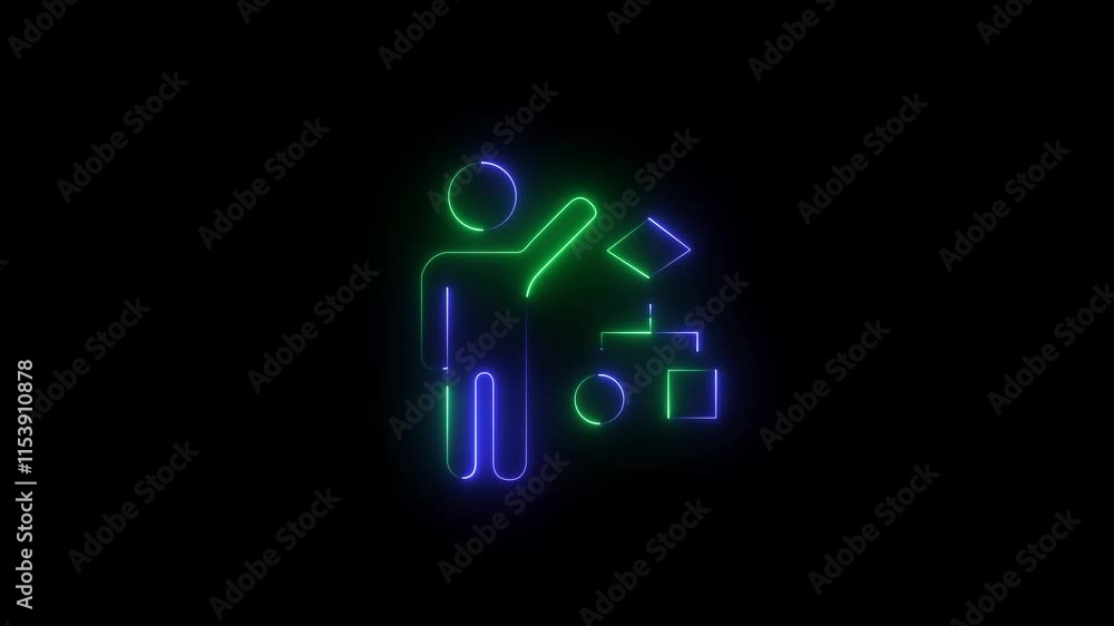 Business Negotiation Icon Animation on Black Background. Glowing neon Management icon isolated on black background. HD Video motion graphic animation. Business Negotiation Icon Animation on Black Background. Glowing neon Management icon isolated on black background. HD Video motion graphic animation.