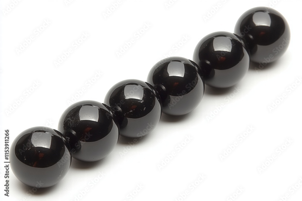 Black Onyx Beads in a Row Black Onyx Beads in a Row