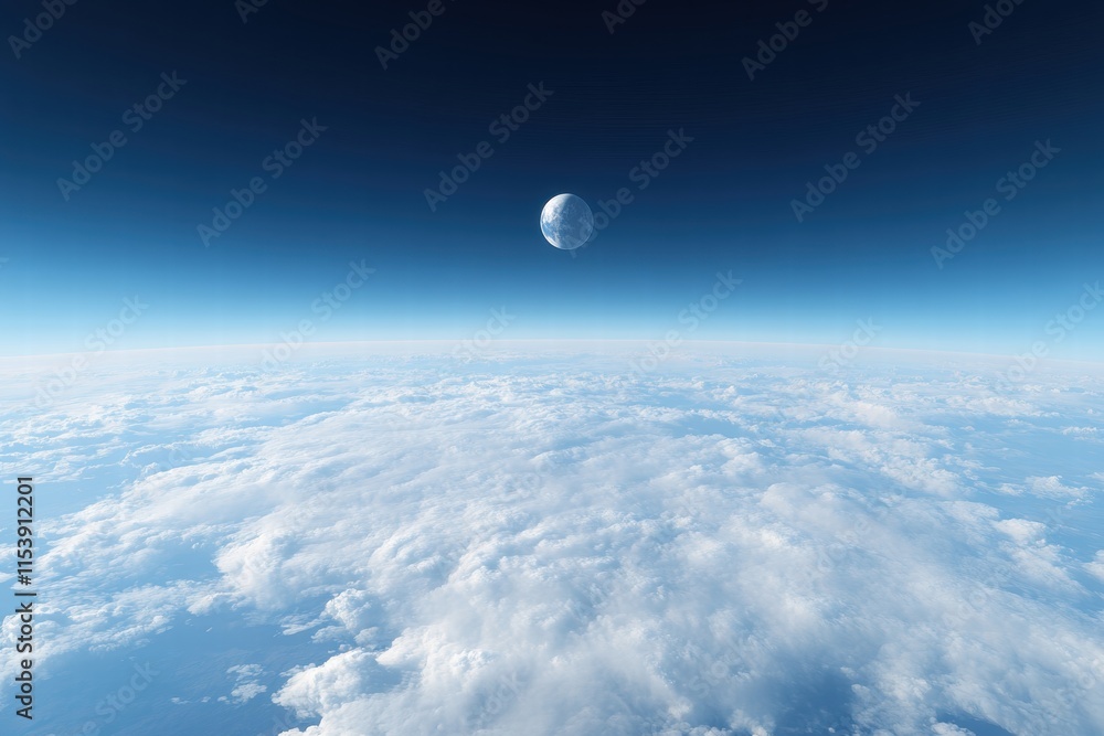 Celestial View Planet and Cloudscape from Space Celestial View Planet and Cloudscape from Space