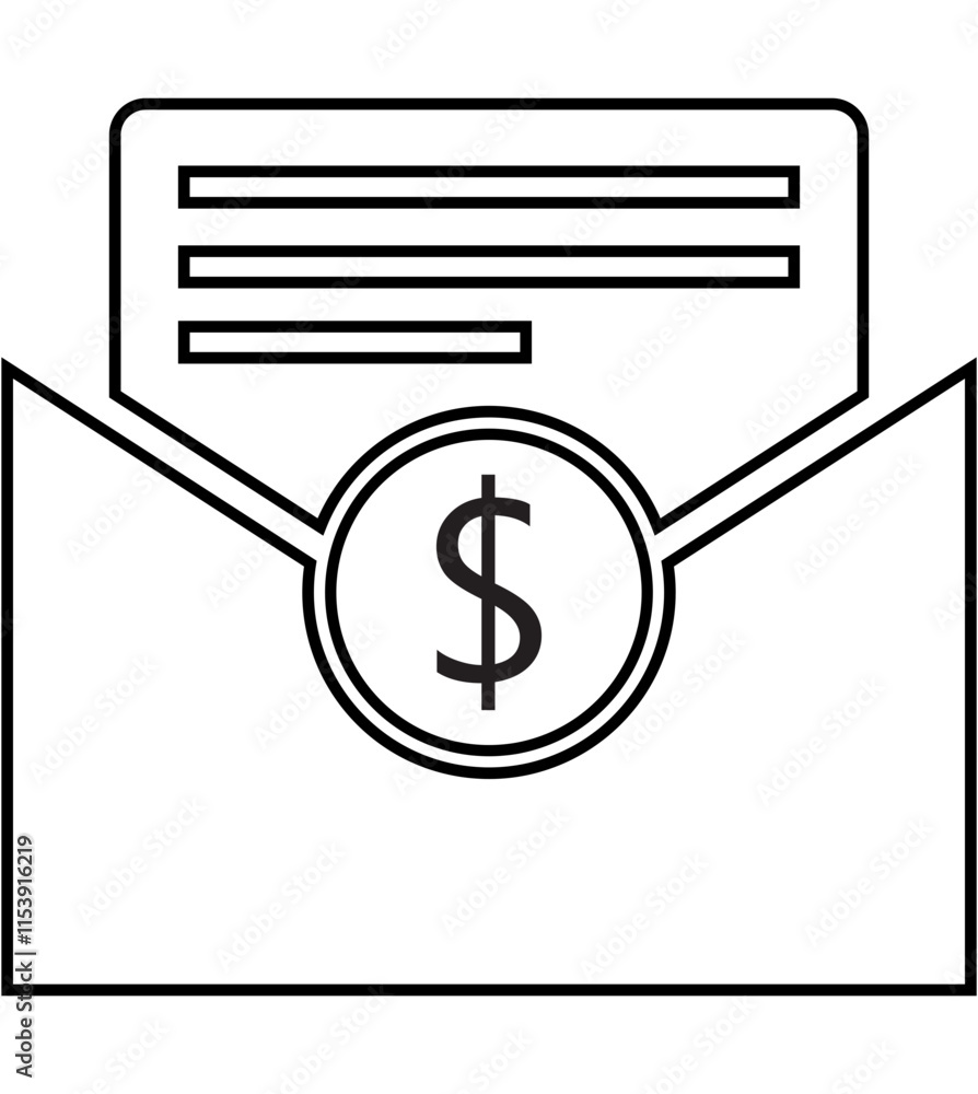 Electronic invoicing, invoice email, invoice mail icon Electronic invoicing, invoice email, invoice mail icon