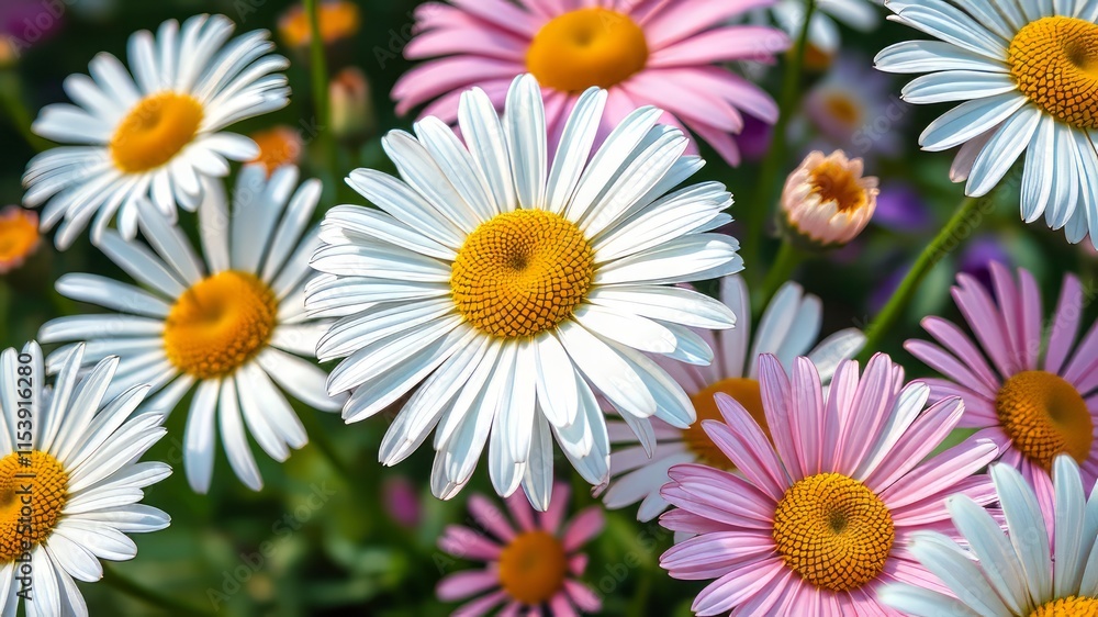 Fototapeta premium Watercolor Daisies Freedom Summer July AI Art - Bright Summer Vibes
