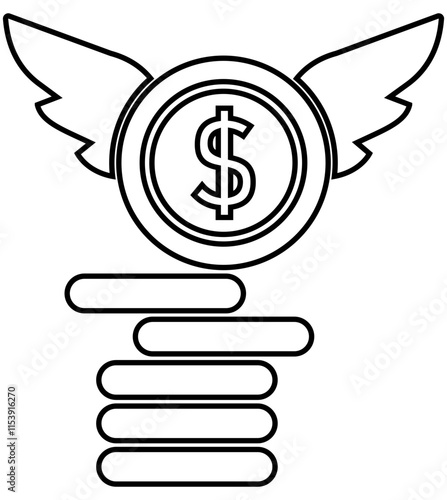 Financial freedom, financial independence, financial liberty icon