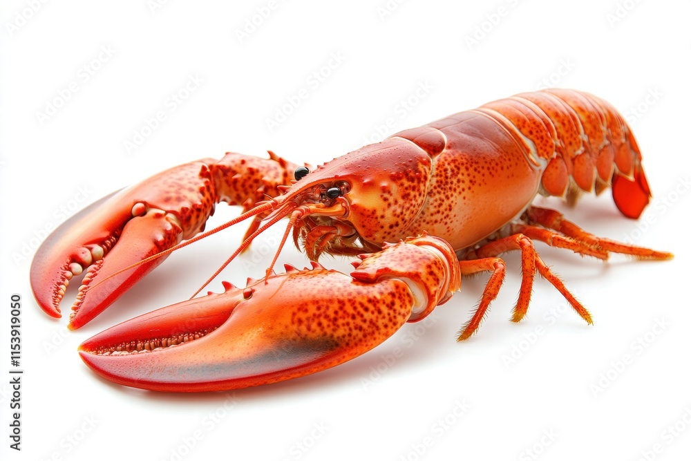 Freshly Cooked Lobster on White Background Freshly Cooked Lobster on White Background