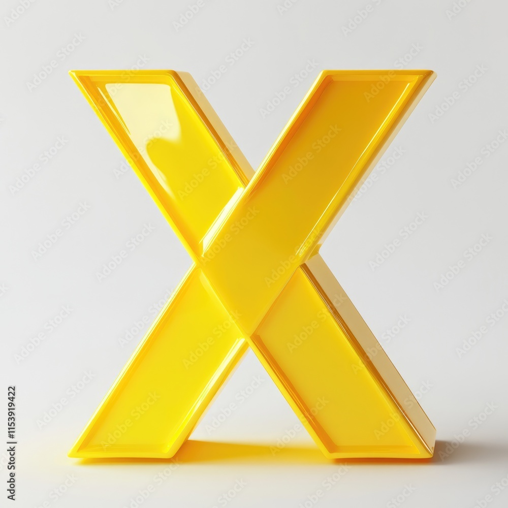 Obraz premium Vibrant 3D Characters in Bold Yellow Typeface for Stunning Lettering Effect