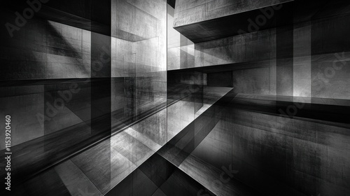 Composición abstracta geométrica en blanco y negro