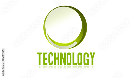 A green circle with the word technology written in white Logo. The circle is the main focus of the image