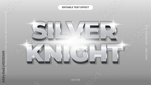 Silver Knight Editable Text Effect Metallic Chrome Design