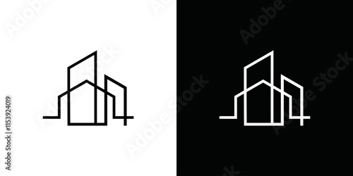 simple high rise building logo vector