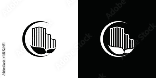 simple high rise building logo vector