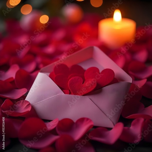 valentine's day envelope with tiny hearts