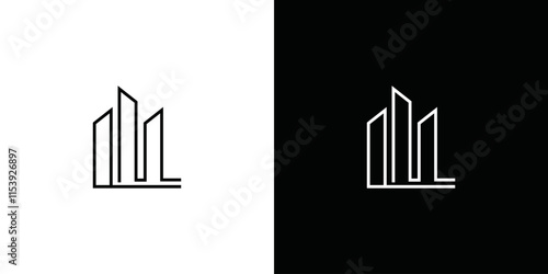 simple high rise building logo vector
