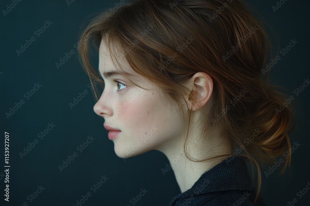 Profile of a Young Woman with Loose Hair Profile of a Young Woman with Loose Hair