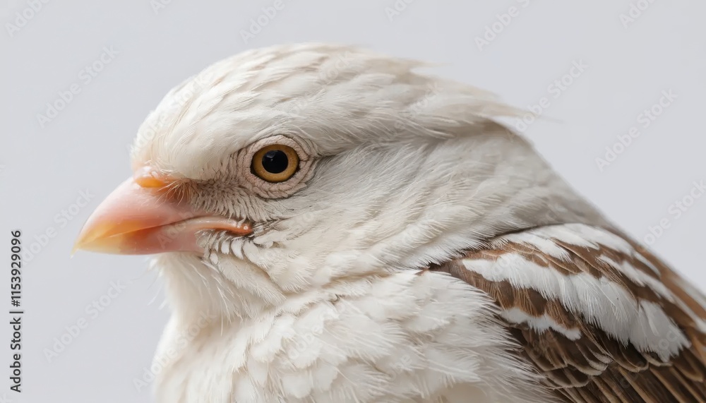 Close-up of a captivating white canary bird Close-up of a captivating white canary bird
