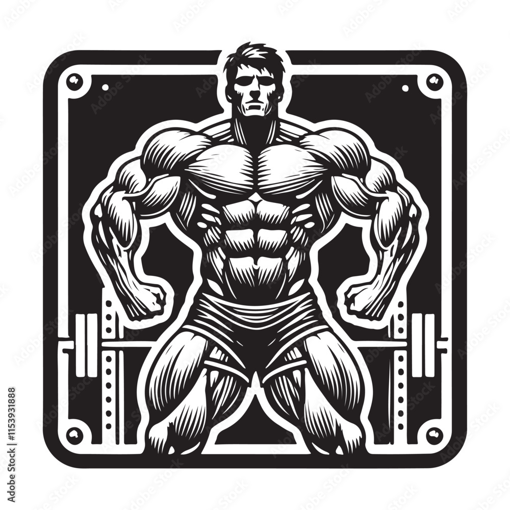 Obraz premium Gym Fitness silhouette vector with white background