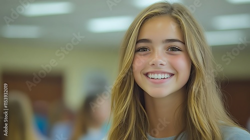 Smiling teenage girl portrait.