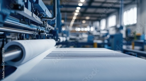 Industrial Paper Manufacturing Machine in a Factory