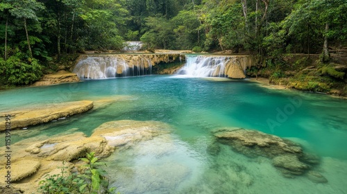 Silky Smooth Waterfall in Serene Forest Setting