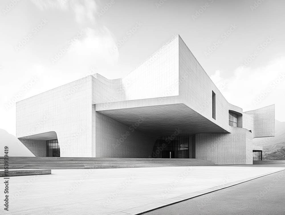 Fototapeta premium Modern Concrete Architecture Against Sky