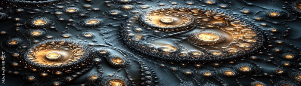 Abstract fractal design with swirling patterns and glowing elements. Abstract fractal design with swirling patterns and glowing elements.