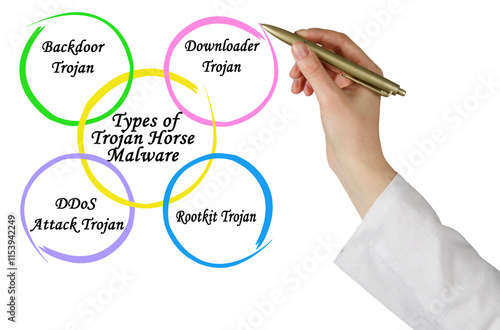 Foor Types of Trojan Horse Malware photo