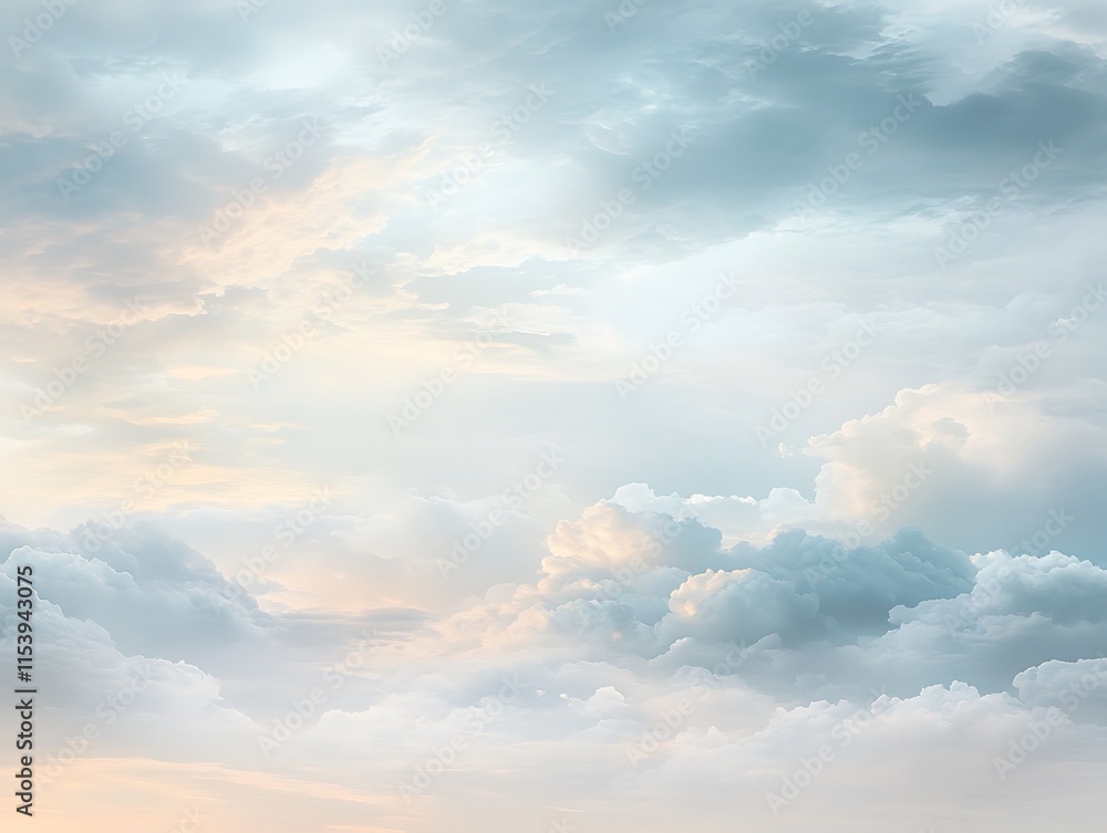 Obraz premium A cloudy gradient with soft blues, greys, and whites resembling a dreamy sky.