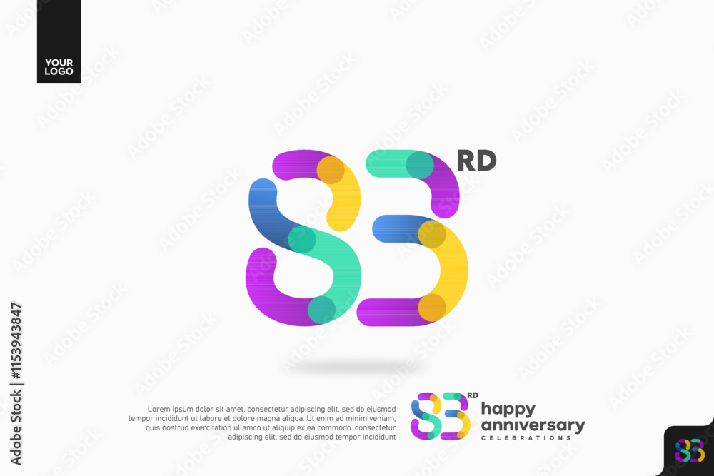 Obraz premium Number 83 logo icon design, 83rd birthday logo number, anniversary 83