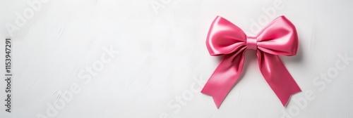 Wallpaper Mural A pink ribbon bow is on a white background Torontodigital.ca