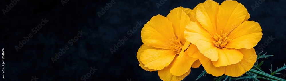 Bright Yellow Flowers Against a Dark Background Perfect for Nature and Floral Themes Bright Yellow Flowers Against a Dark Background Perfect for Nature and Floral Themes