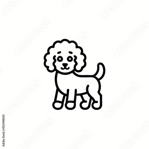 Cute and happy toy poodle dog animal cartoon illustration. Poodle dog vector illustration. Hand drawn dog sketch.