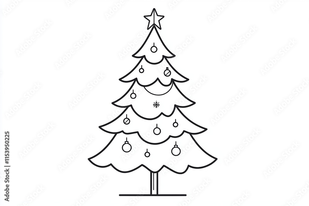 Simple Line Art Christmas Tree Simple Line Art Christmas Tree